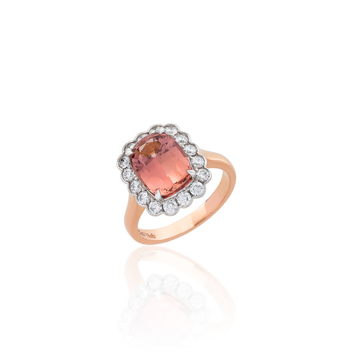 Diamond and Tourmaline Cluster Ring – 18ct White Gold 18ct White Gold