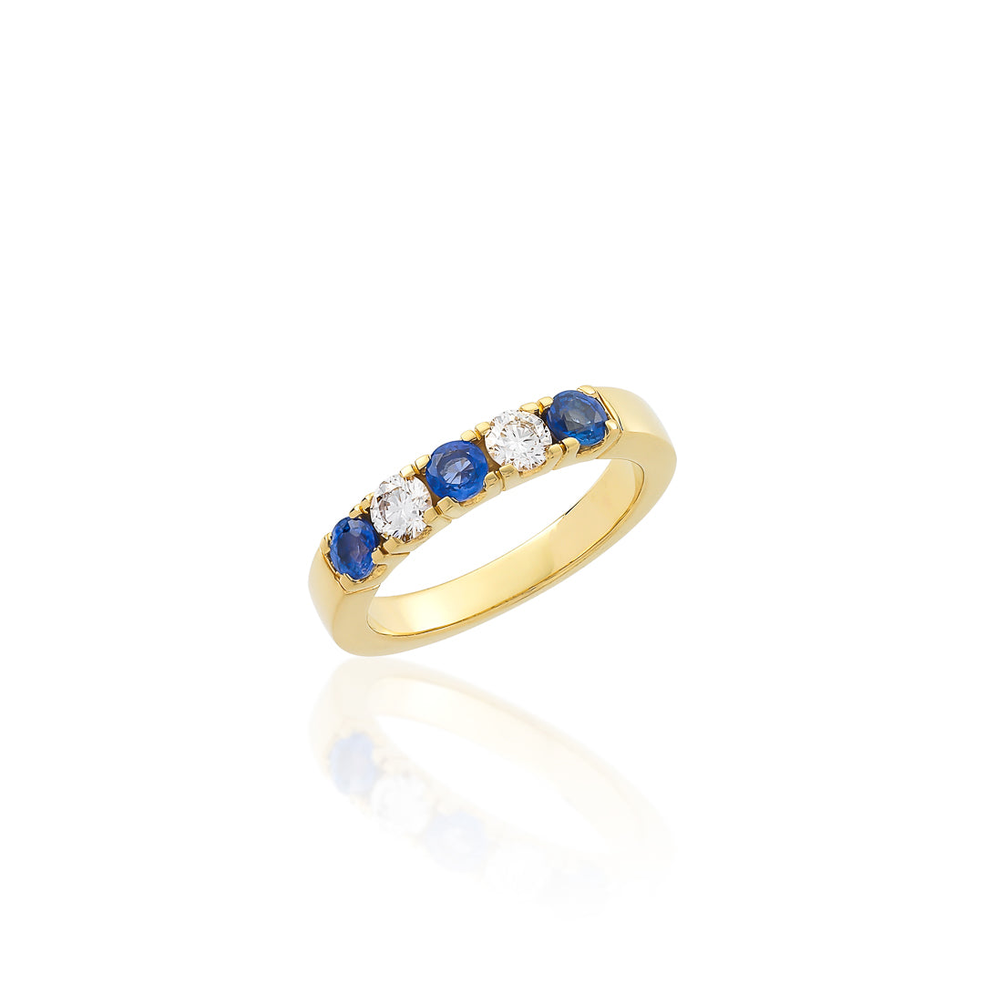 Diamond and Sapphire Eternity Ring – 18ct Yellow Gold 18ct Yellow Gold
