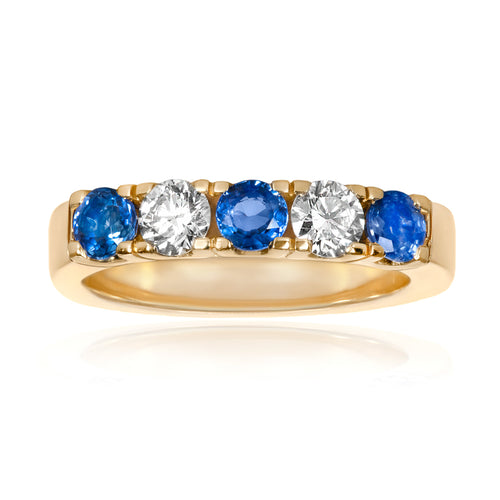 Diamond and Sapphire Eternity Ring – 18ct Yellow Gold 18ct Yellow Gold