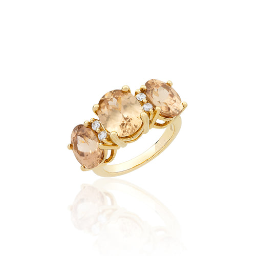 Diamond and Zircon Ring – 9ct Yellow Gold 9ct Yellow Gold