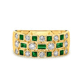 Diamond and Emerald Bezel Ring – 18ct Yellow Gold 18ct Yellow Gold
