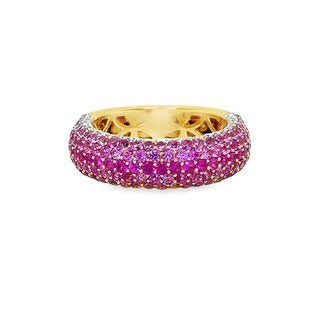 Pink Sapphire and Diamond Pavé – 18ct Rose Gold 18ct Rose Gold