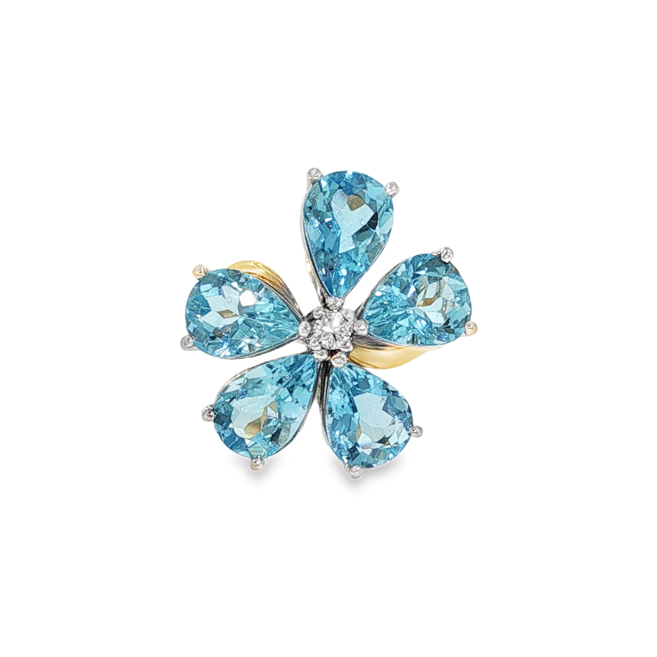 Aquamarine Flower Ring