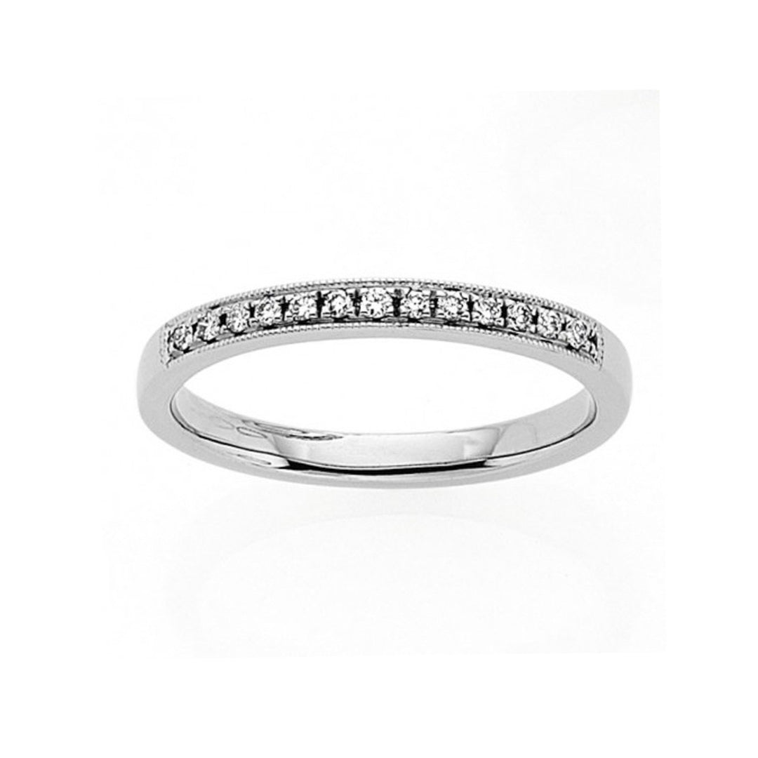 White Gold Millgrained Eternity Ring 18ct White Gold