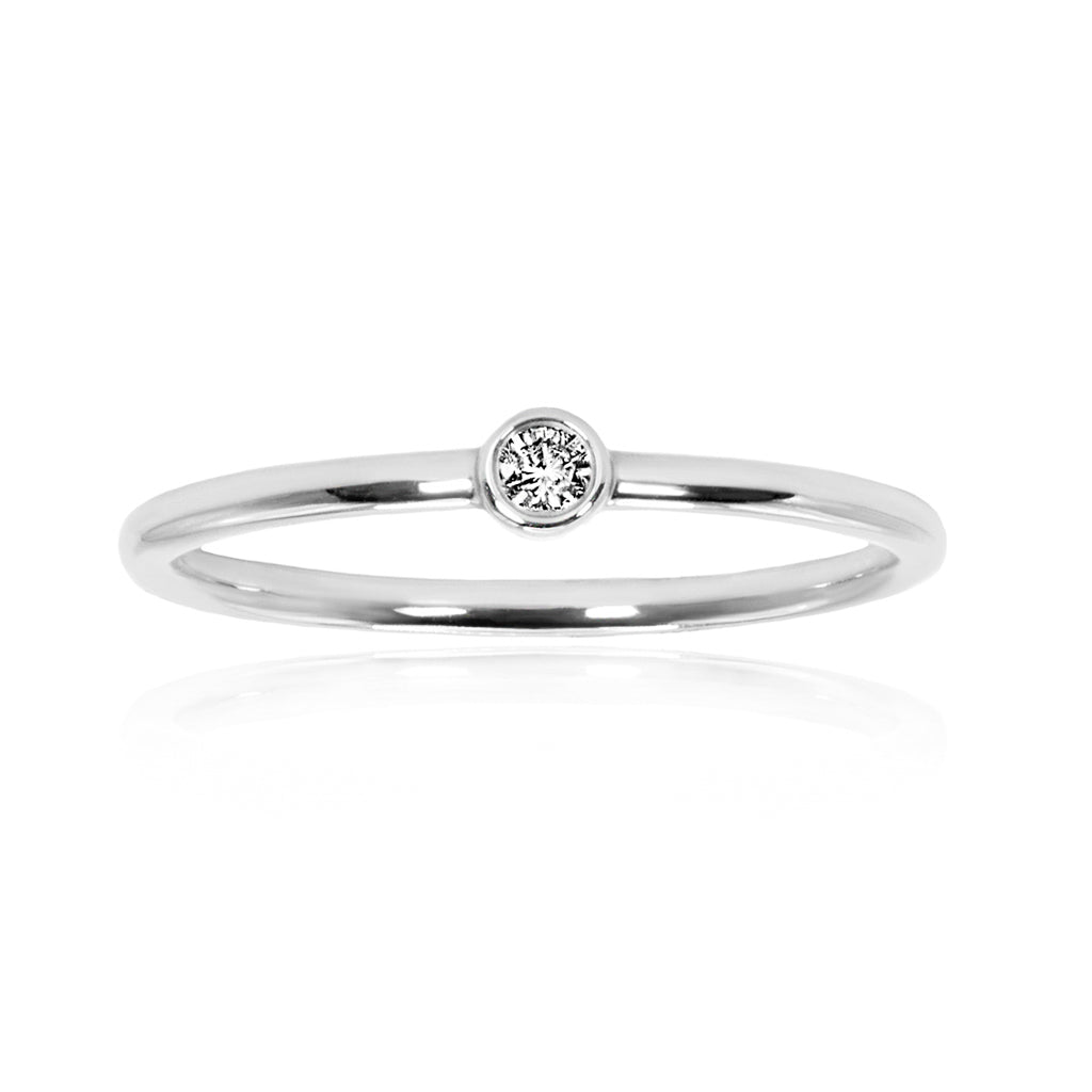 Diamond Bezel Dress Ring – 18ct White Gold 18ct White Gold