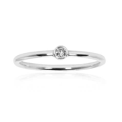 Diamond Bezel Dress Ring – 18ct White Gold 18ct White Gold