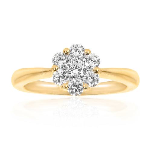 Diamond Cluster Ring – 18ct Yellow Gold 18ct Yellow Gold