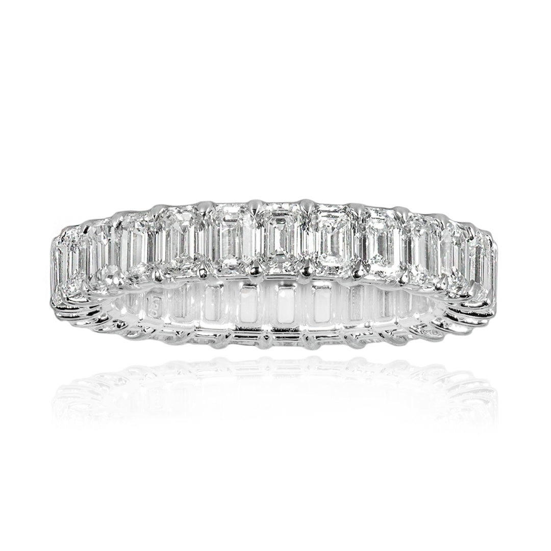 Emerald Cut Diamond Eternity Ring 18ct White Gold