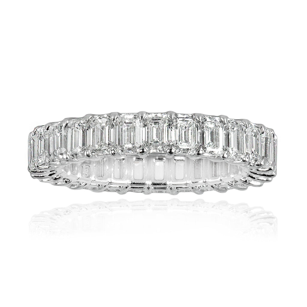 Emerald Cut Diamond Eternity Ring 18ct White Gold