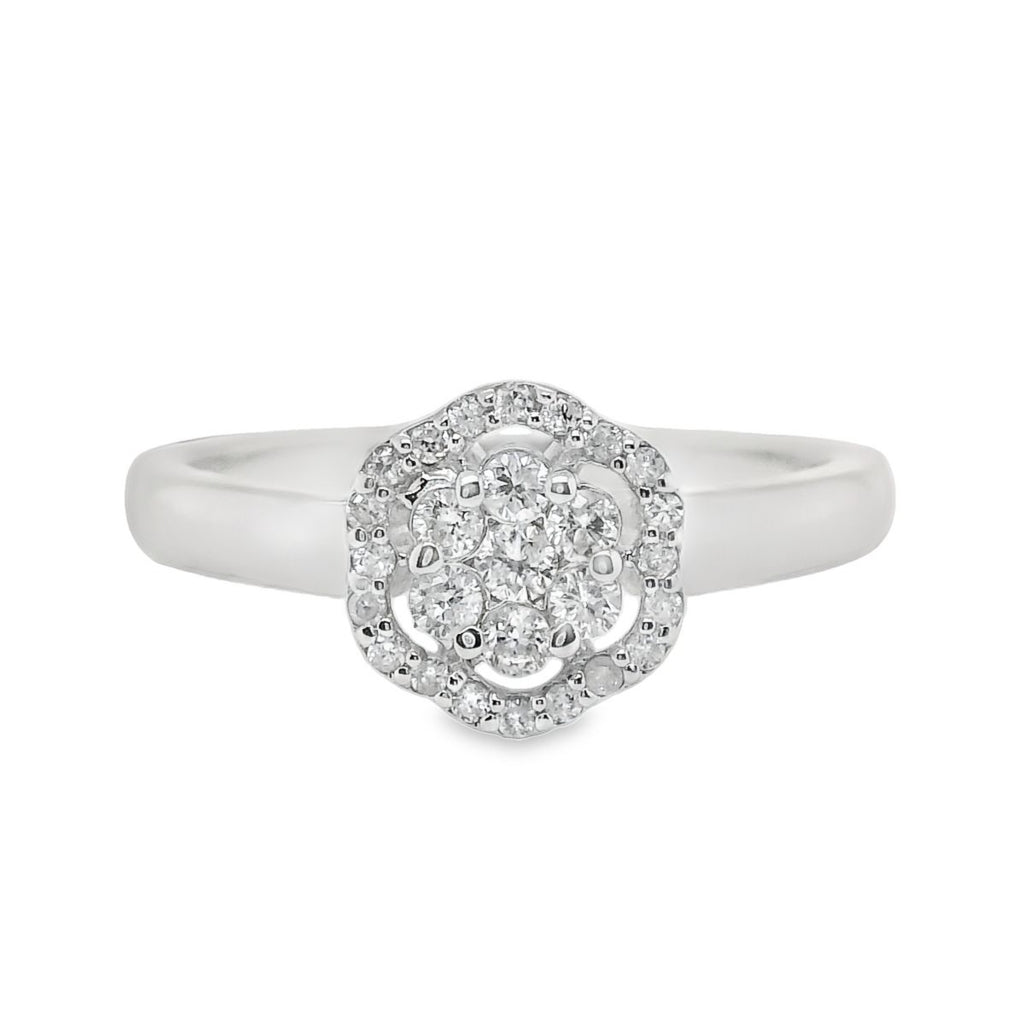 Halo Ring – 18ct White Gold 18ct White Gold