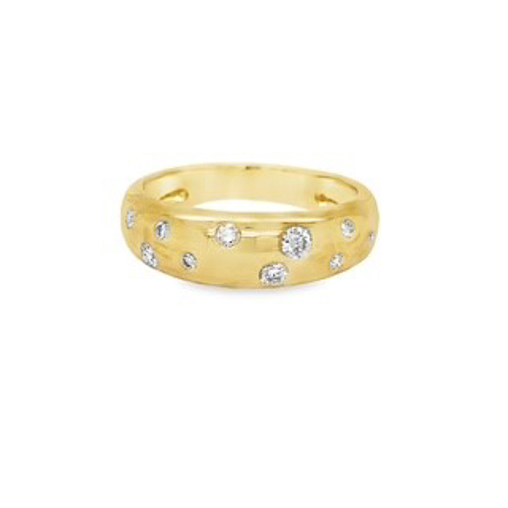 Yellow Gold Scatter Set Diamond Ring 18ct Yellow Gold