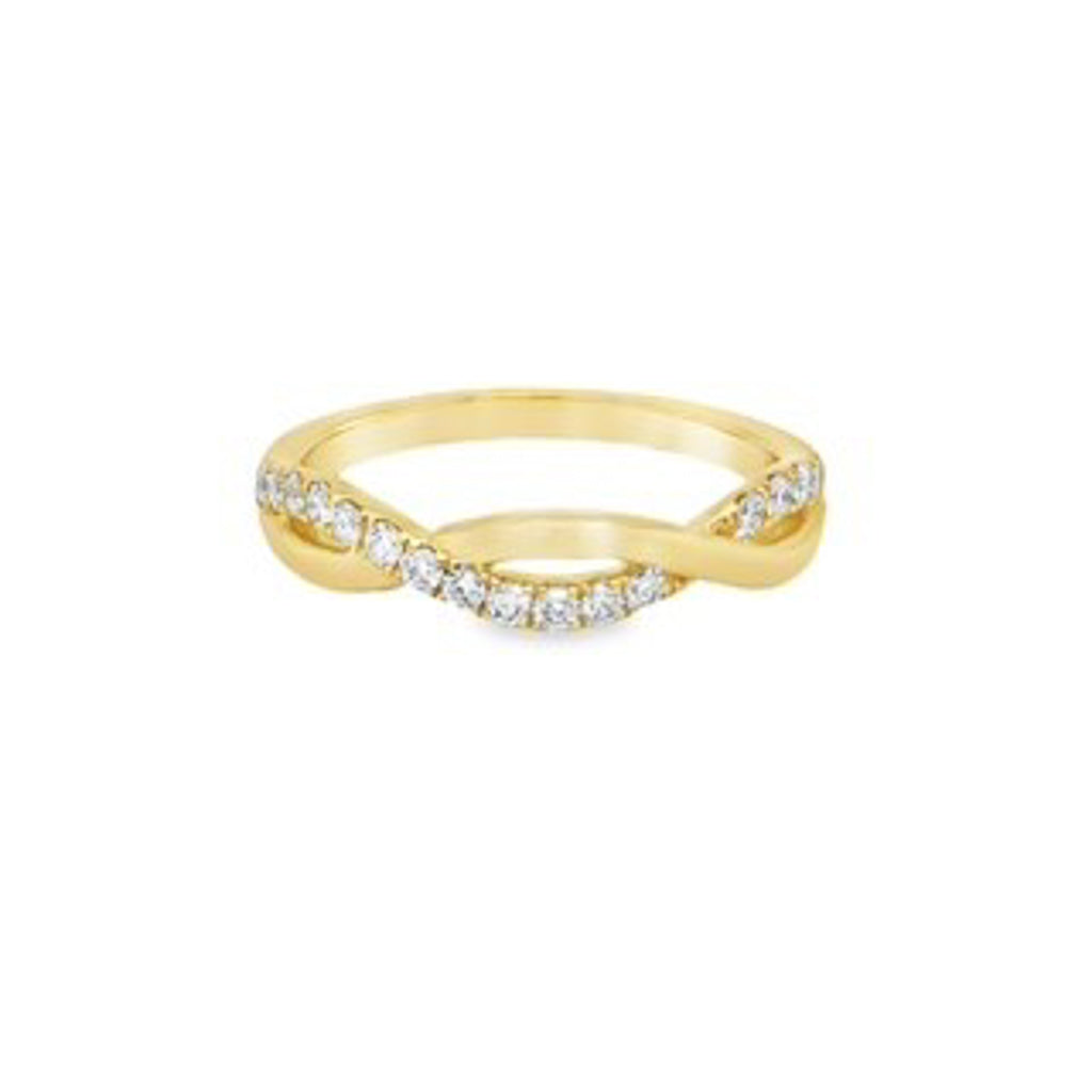 Yellow Gold Diamond Set Crossover Ring 18ct Yellow Gold