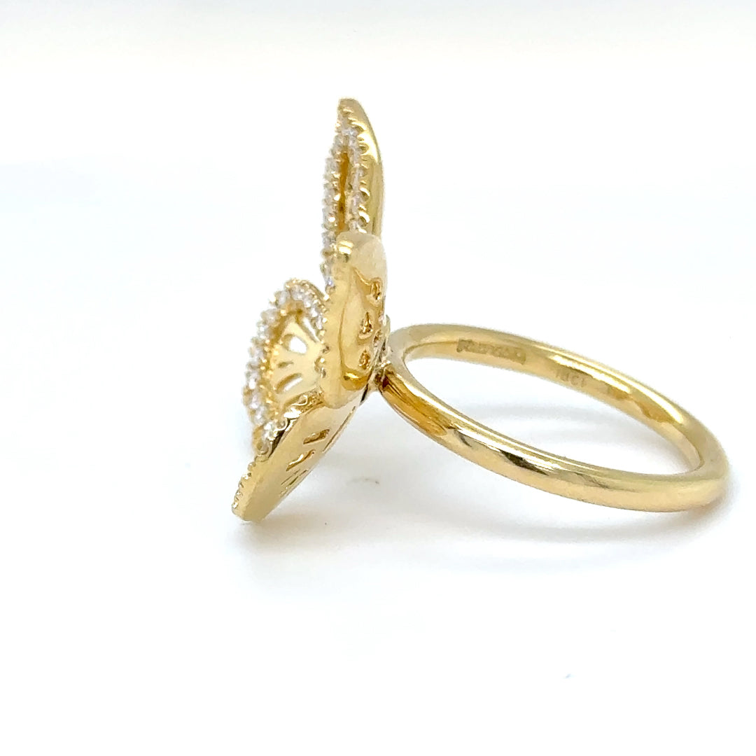 Yellow Gold Diamond Butterfly Ring