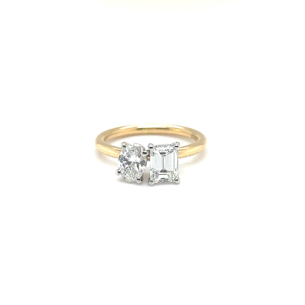 Yellow Gold Toi et Moi Diamond Ring 18ct Yellow Gold