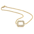 Yellow Gold Diamond Set Rectangle Pendant 18ct Yellow Gold