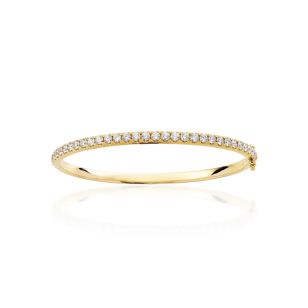 Yellow Gold Hinged Diamond Bangle 18ct Yellow Gold