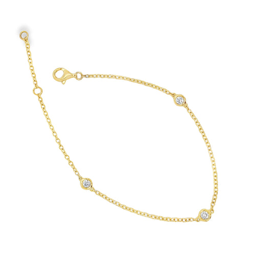 Bezel Set Diamond Bracelet 18ct Yellow Gold