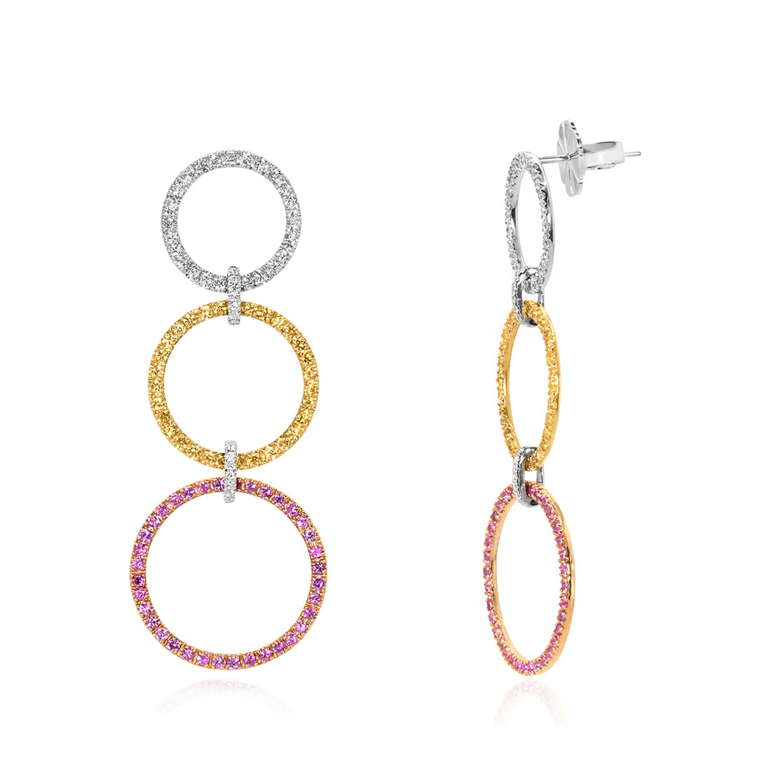 Sapphire and Diamond Drop Earrings