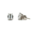 Diamond and Emerald Stud Earrings – 18ct White Gold