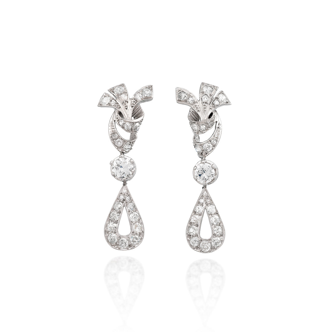 Diamond Drop Earrings – Platinum Platinum