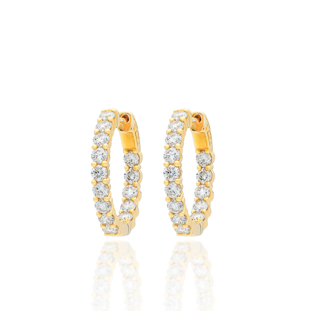 Yellow Gold Diamond Hoop 18ct Yellow Gold