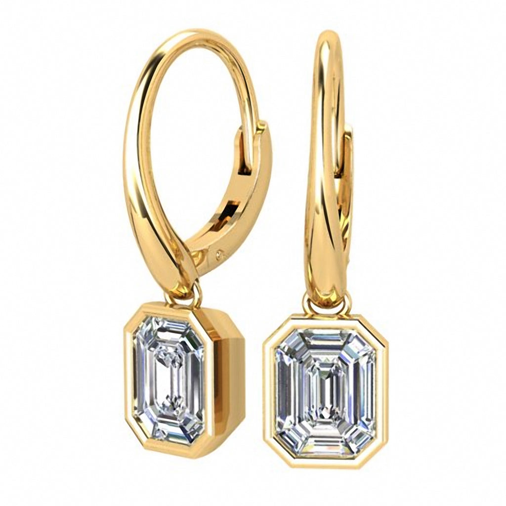 Yellow Gold 'Magic Emerald Cut' Earrings 18ct Yellow Gold