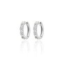White Gold Diamond Huggie Earrings 18ct White Gold