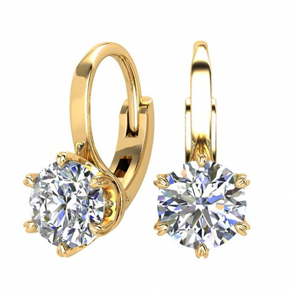 Diamond Drop Earrings Yellow Gold