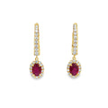 Ruby and Diamond Earrings 18ct Yellow Gold