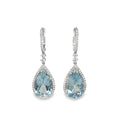 Aquamarine and Diamond Earrings 18ct White Gold