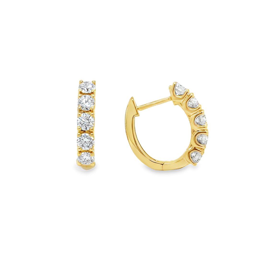 Diamond Huggie Earrings 18ct Yellow Gold