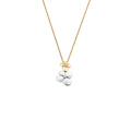 White & Yellow Gold Double Hydrangea Pendant 9ct White Gold