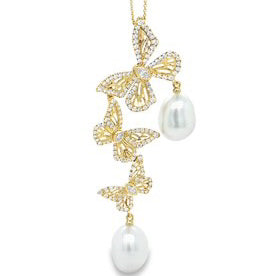 Diamond and Pearl Pendant – 18ct Yellow Gold 18ct Yellow Gold