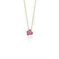 Yellow Gold Small Ruby Hydrangea Pendant 9ct Yellow Gold