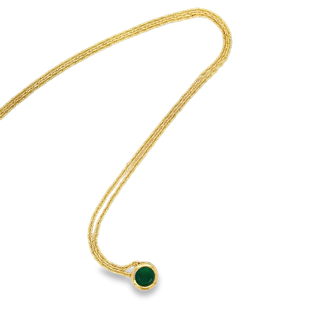 Emerald Pendant Necklace 9ct Yellow Gold