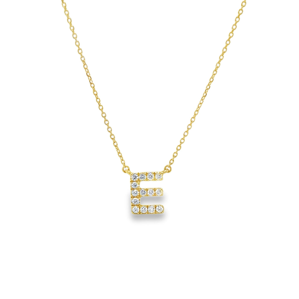 Diamond "E" Pendant Yellow Gold / 42cm