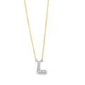 Diamond 'L' Necklace 18ct Yellow & White Gold