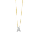 Diamond 'A' Necklace 18ct Yellow & White Gold