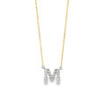 Diamond 'M' Necklace 18ct Yellow & White Gold
