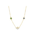 Italian 3 Stone Necklace