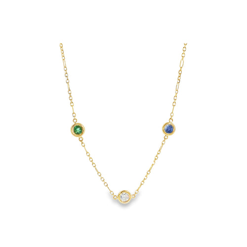 Italian 3 Stone Necklace