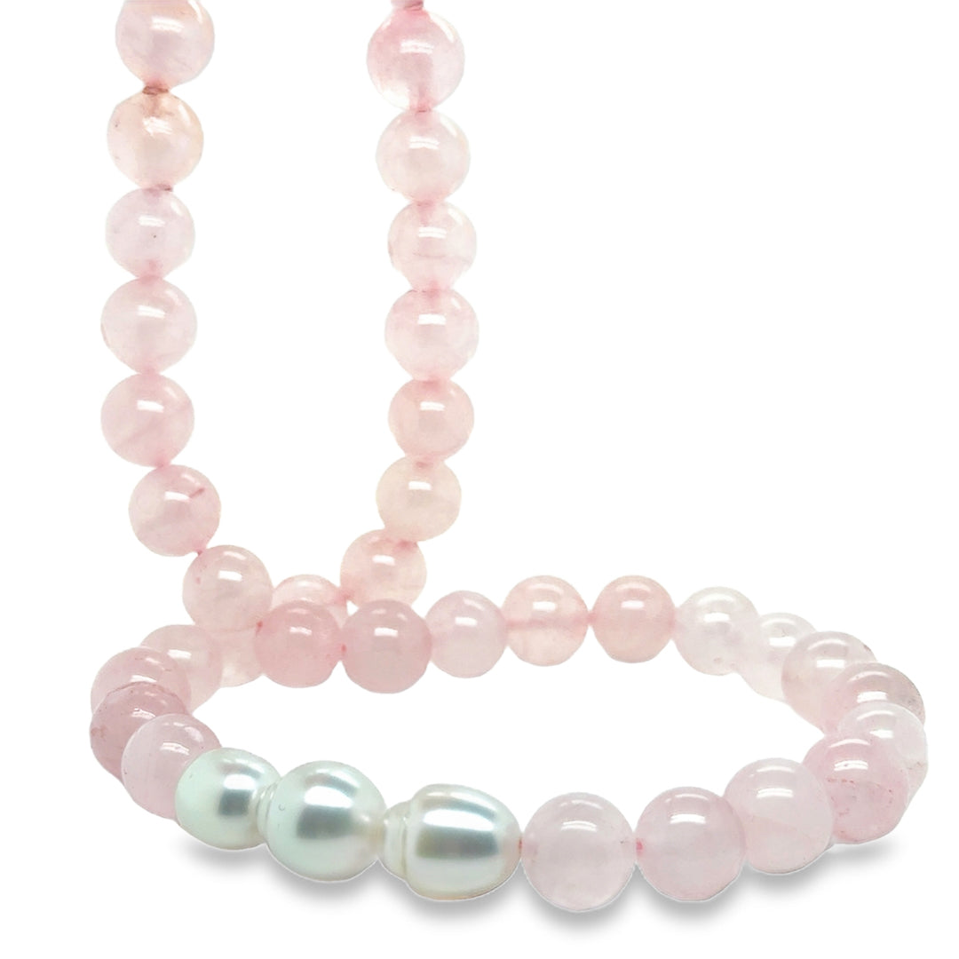 Pearl and Quartz Necklace – Silver Silver