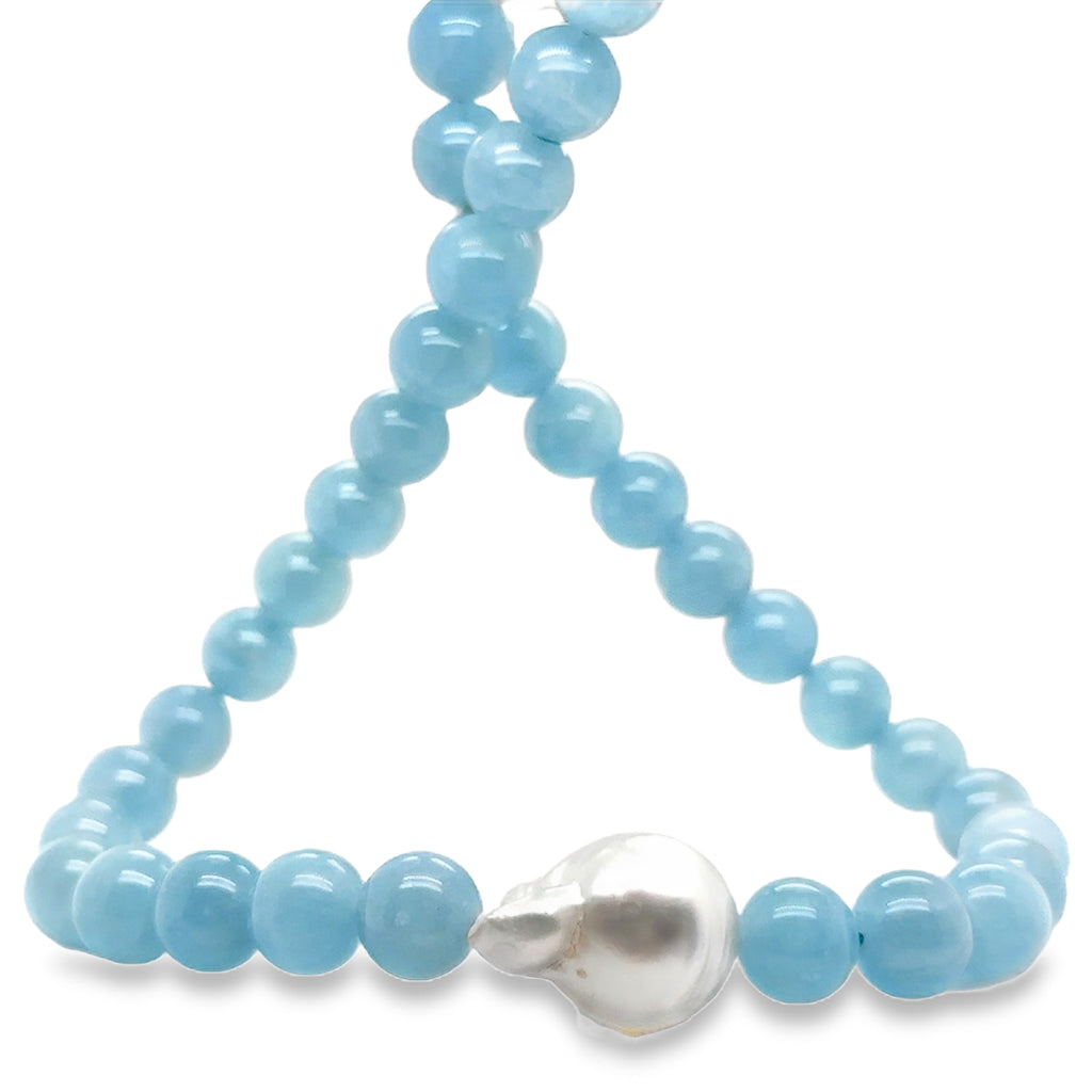 Aqumarine & Pearl Necklace