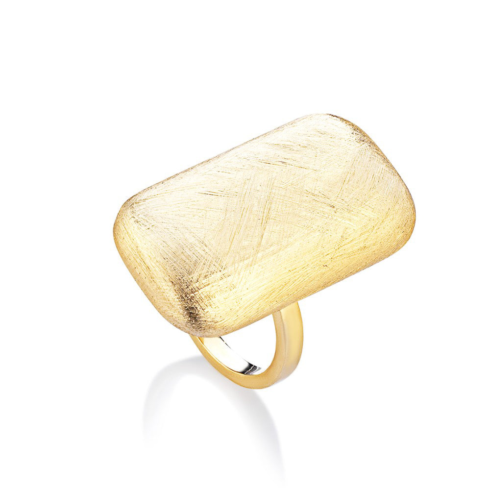 Italian Dress Ring Sterling Silver, Gold Plated