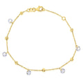 Gold Ball and Crsytal Bracelet yellow gold