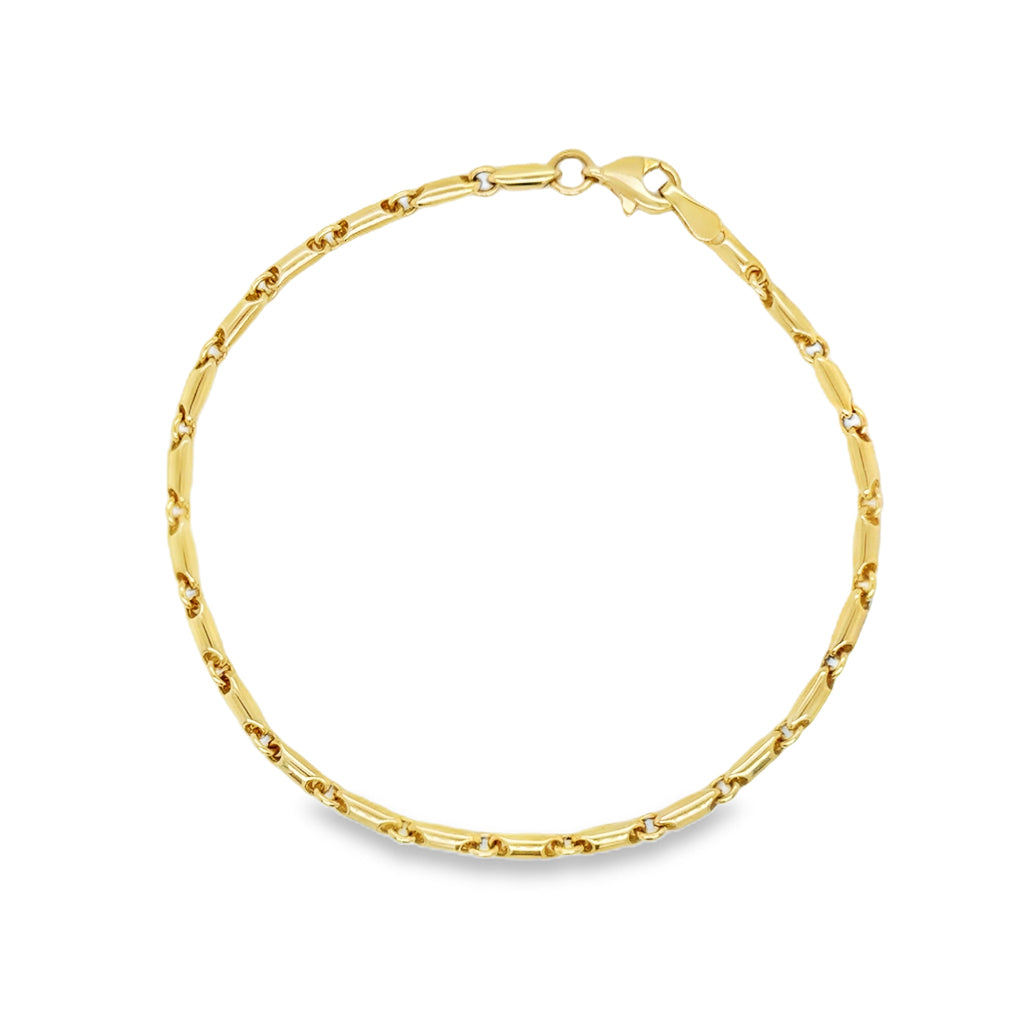 Gold Bullet and Link Bracelet yellow gold