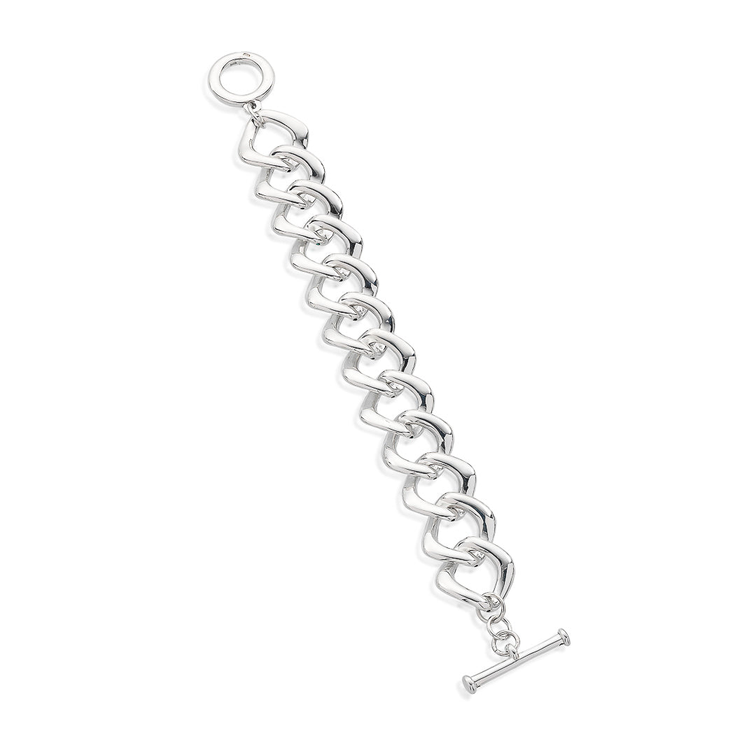 Sterling Silver Hollow Curb Link Bracelet Sterling Silver