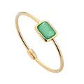 Italian Green Quartz Bangle Sterling Silver, Gold Plated