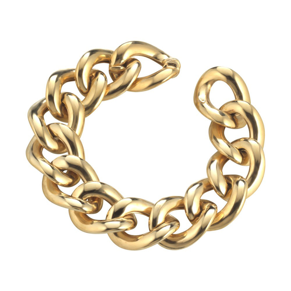 Italian Curb Link bracelet Sterling Silver, Gold Plated