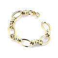 Italian Multi Link Bracelet Sterling Silver, Gold Plated